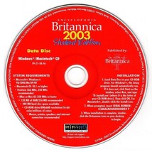 Encyclopedia Britannica 2003 Student Ed. CD-ROM for Win/Mac - New CD in SLEEVE - £2.97 GBP