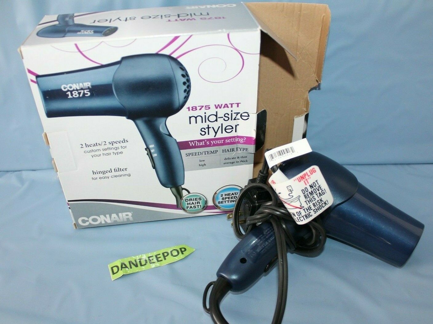 Conair 1875 watt ionic conditioning hair dryer top