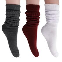 AWS/American Made 3 Pairs Colorful Cotton Slouch Socks Pack for Women Shoe Size  - £16.83 GBP