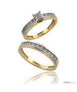 Size 9.5 - 14k Gold 2-Piece Diamond Ring Set ( Engagement Ring &amp; Man&#39;s W... - £832.46 GBP