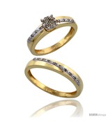 Size 7 - 14k Gold 2-Piece Diamond Ring Set ( Engagement Ring &amp; Man&#39;s Wed... - £838.75 GBP