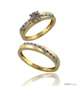 Size 5 - 14k Gold 2-Piece Diamond Ring Set ( Engagement Ring &amp; Man&#39;s Wed... - £850.65 GBP