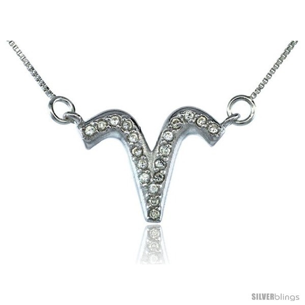 Sterling Silver Zodiac Sign Aries Pendant Necklace, in  The Ram in  Astrological - £47.35 GBP