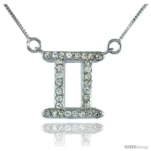 Primary image for Sterling Silver Zodiac Sign Gemini Pendant Necklace, in  The Twins in  Astrologi