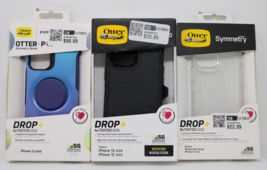 iPhone 12 mini Case OtterBox Authentic Symmetry Series Black CLEAR Blue Lot of 3 - $47.40