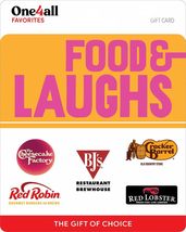 Food Laughs Restaurant Gift Card 150 100 Mom Dad Friends Employee Work Meal Food - $59.99+