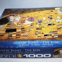Gustav Klimt The Kiss 1000 Piece Jigsaw Puzzle Eurographics EUC Complete - $20.95