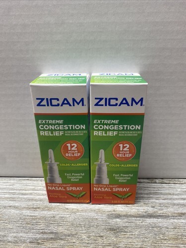 2 Pack Zicam Extreme Congestion Relief Liquid Nasal Spray 050Oz Each