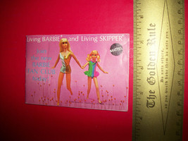 Barbie Doll Fan Club Booklet Ad Living Skipper Paper Guide Advertisement Book - £7.55 GBP