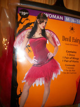 Fashion Holiday Women Costume 8-10 Medium Halloween Devil Fairy Set Dress Outfit - £15.17 GBP