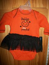 Faded Glory Baby Clothes Newborn Bodysuit Tutu Little Pumpkin Creeper Costume - £9.84 GBP