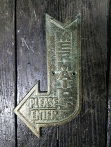 9&quot; Mermaids Please Enter Directional Arrow Wall Plaque Cast Iron  - $8.90