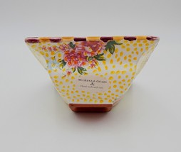 MacKenzie-Childs Frank &amp; Mustard Torquay Hand-painted Square Bowl 3.5 x 7.75 In - $29.99