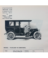 1908 Packard Motors Model 30 Limousine Catalog Advertisement Automobilia... - $561.45 MXN