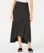 American Rag Juniors Striped Flounce Maxi Skirt, X-Large, Black Combo - £42.63 GBP
