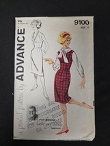 Adavance #9100 Ladies Pat Boone Dress Blouse Size 11 Sewing Pattern 1959 - $9.95
