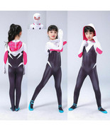 2019 Spider-Man: Into the Spider-Verse Gwen Kids Cosplay Costume Zentai ... - £20.33 GBP