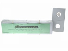 100 Cardboard/Mylar 2x2 Coin Holder Flips for Dime 17.9mm, by Guardhouse - $11.98