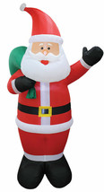 Christmas Santa &amp; Sack 8 Ft. Tall Holiday Inflatable Outdoor Light Up Yard Décor - £80.17 GBP