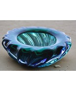 Vintage Awesome Heavy Aquamarine Murano Glass Bowl Ashtray Home Decor Rare - $65.09