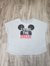 Disney Mickey Mouse Living The Dream Gray Sleepwear Top Woman&#39;s Size Large - £9.25 GBP