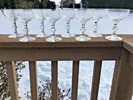 Signed Hawkes Champagne Coupe Glassses Wheat Pattern 5” 5 oz Set of 8 - $126.23