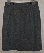 Womens Banana Republic Black Tweed Silk &amp; Wool Blend Lined Skirt Size 8 - £19.90 GBP