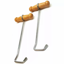 Boot pulls, metal hook with wood handle, 5 pair pack, durable, 8 inch, o... - $52.93