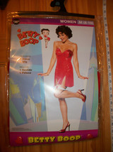 Betty Boop Women Costume 8-10 Medium Red Dress Wig Comic Halloween Party Outfit - £27.84 GBP