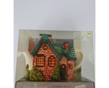 THOMAS KINKADE 2005 Red Brick Cottage Teapot Removable Chimney - $9.69