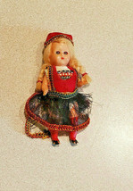 Vintage 3 1/2&quot; Plastic Blonde Hair Bavarian Doll with Movable Arms and Legs - £11.55 GBP