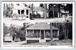 Postcard Bar Harbor Maine Hinkley&#39;s Dream Wood Cottages Gloss Tone - £6.26 GBP