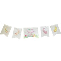 Happy Easter Banner Bunny Bunnies 5 ft Reusable Decor Flowers Spring Dec... - £10.09 GBP