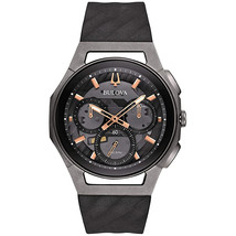 Bulova Men&#39;s Curv Black Dial Watch - 98A162 - £474.39 GBP