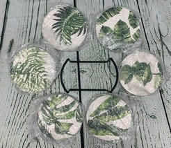 Plant Coasters for Drinks Absorbent with Holder Set of 6 Plant Drink Coasters - £15.95 GBP