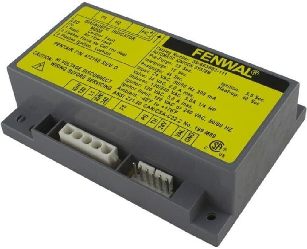 FENWAL 35-663903-111 Ignition Control Module 24 VAC Pentair 472150 Rev C - $188.00