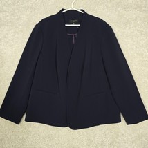 Talbots Womens Open Front Blazer Size 20W Navy Blue Unstructured Office ... - $75.19