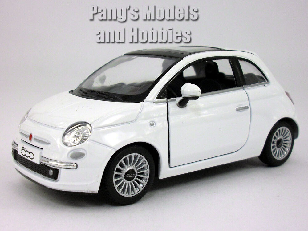 2007 New Fiat 500 1/28 Scale Diecast Model by Kinsmart - White - $14.84