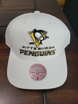 Mitchell &amp; Ness NHL Pittsburgh Penguins White Adjustable Snapback Hat Cap OSFM - £22.04 GBP