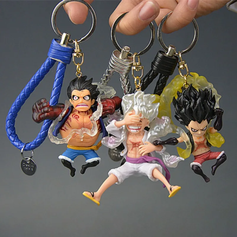 One Piece Keychain Cartoon Pendant Nika Luffy Anime Action Figures Toys - £13.84 GBP