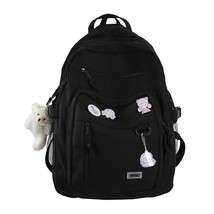 Fashion Big Student Backpack NEW Badge Rucksack Girls School Bag High Capacity W - £41.13 GBP