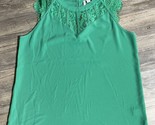 Cato Shirt Green Lace Top Blouse Sleeveless High Neck Casual Ladies Wome... - £13.18 GBP