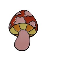 Mushroom Enamel Lapel Pin Groovy Hippie Shroom Stars - £9.86 GBP