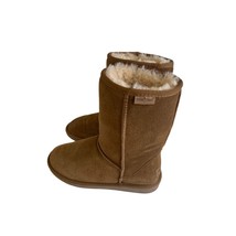 Minnetonka Womens Size 6 Beige Tan Sheepskin Sherpa Fur Lined Boot Calf - £17.61 GBP