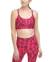 DKNY Womens Sport Snake-Embossed Sports Bra,Size X-Small,Beetroot - $43.06