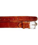 Men's Belvedere Belt Genuine Ostrich Leg up to Size 44 #2000 Burned Amber - $269.00