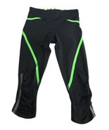 LULULEMON Legging Crop Pants Green Trim Sz 2 Black Capri Ruched Cuff Zip... - $39.07 CAD