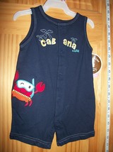 Carter Baby Clothes 0M-3M Newborn Sunsuit Bodysuit Blue Sun Suit Summer Creeper - £9.70 GBP