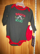 Fashion Holiday Cherokee Baby Clothes 3M Newborn Santa Rock Christmas Outfit Hat - £8.96 GBP