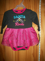 Fashion Holiday Cherokee Baby Clothes 6M Christmas Tutu Pink Santa Rocks... - £9.02 GBP